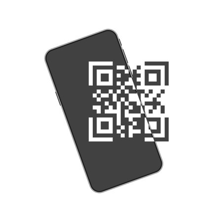 Scan QR code with smartphone. Phone scan icon.