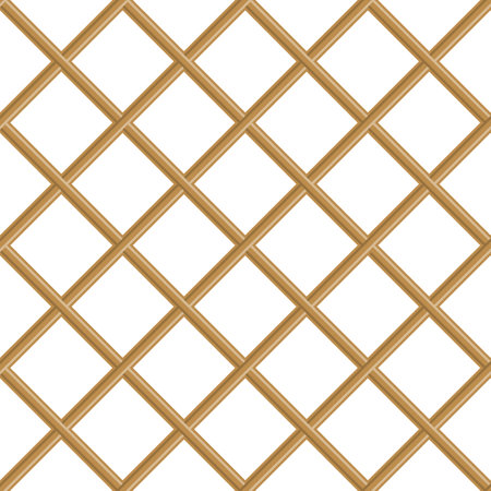 Grid of wooden fence. Seamless background. Braided fences texture.のイラスト素材