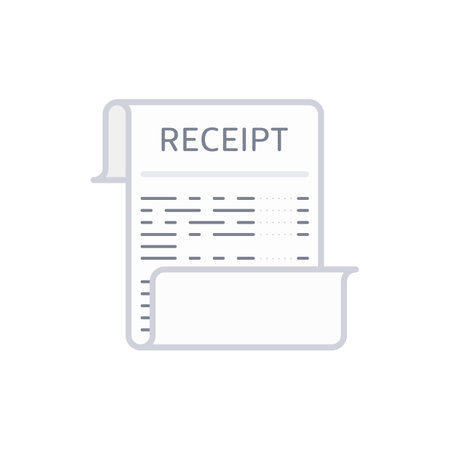 Receipt icon in a flat style. Invoice sign. Bill atm template or restaurant paper financial check.のイラスト素材