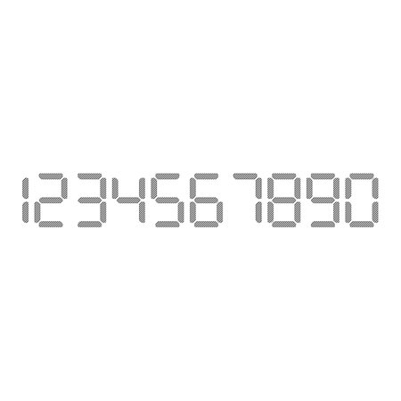 Calculator digital numbers set. Electronic figures isolated on white background. Black Numbers template. Vector illustration EPS 10.のイラスト素材
