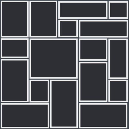 Montage collage photo frame template. Photoframe border. Templates frames for photo or illustration.のイラスト素材