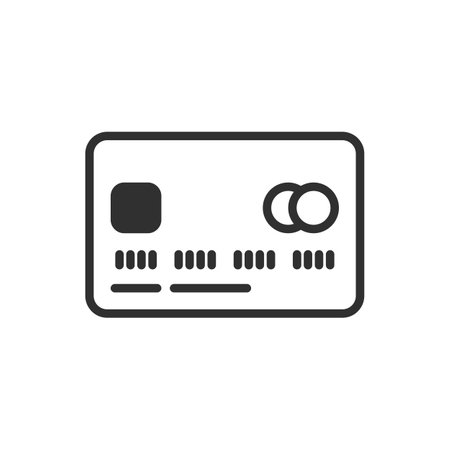 Credit Card in simple style. Plastic card template on white background. Business and finance concept. Vector EPS 10.のイラスト素材