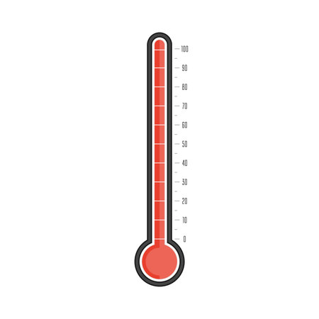 Temperature icon. Simple meteorology thermometers measuring heat and cold.のイラスト素材