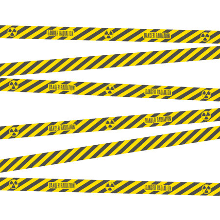 Tape of radiation or hazards. Danger, Nuclear energy.のイラスト素材