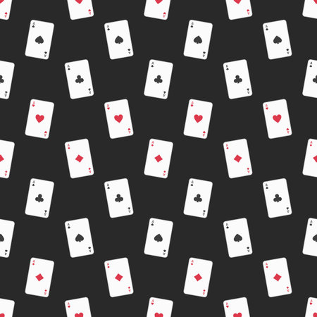 Playing cards seamless background. Four aces pattern. Poker texture.