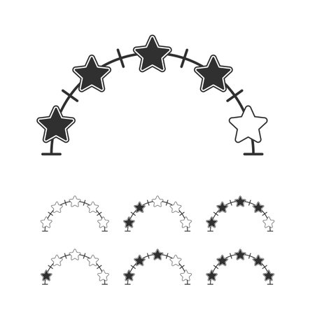 Stars rating. Vector customer review concepts isolated on a white background.のイラスト素材