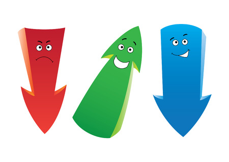 Set of the cartoon emotion arrowsのイラスト素材