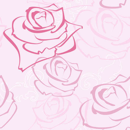 seamless pattern with rose on a pink backgroundのイラスト素材
