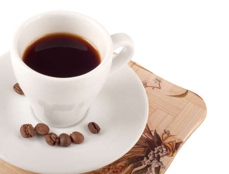Coffee cup and dish  isolated on white backgroundの写真素材