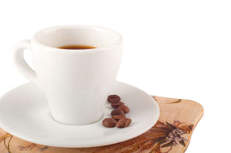 Coffee cup and dish  isolated on white backgroundの写真素材