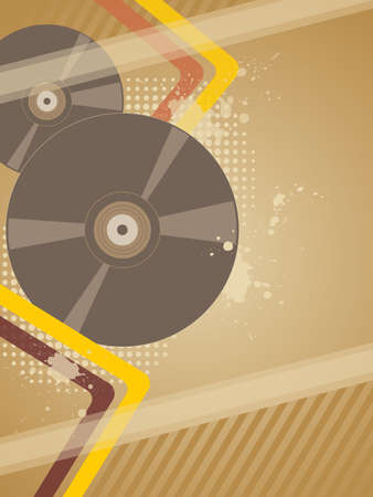 retro music background with music plate and blots のイラスト素材