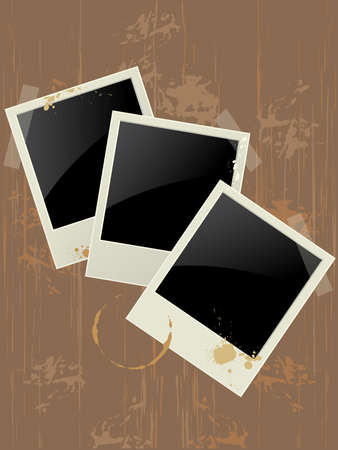 vector photo frame on a grunge backgroundのイラスト素材