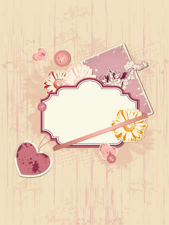 vector scrapbooking kit for Valentineのイラスト素材