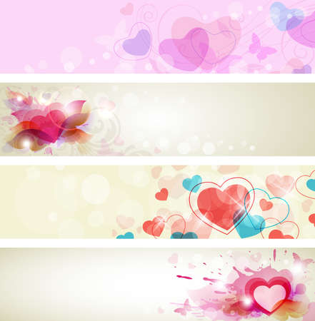Vector romantic backgrounds with hearts for Valentineのイラスト素材