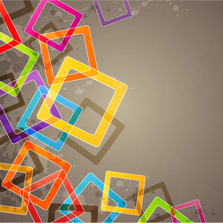 Vector abstract grunge background with bright  squaresのイラスト素材