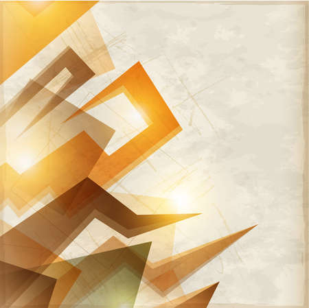 Vector orange abstract background with geometric shapesのイラスト素材
