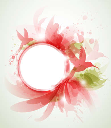 Abstract vector background with red birdのイラスト素材
