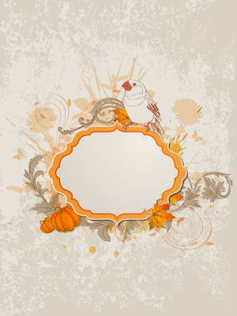 vintage background with orange labelのイラスト素材