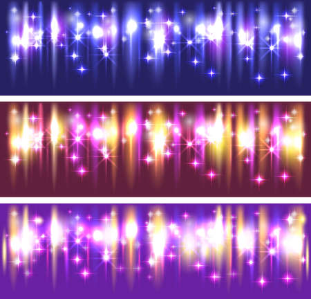 Abstract shining vector banners with starsのイラスト素材