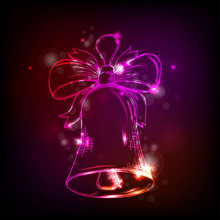 Christmas shining vector background with bellのイラスト素材