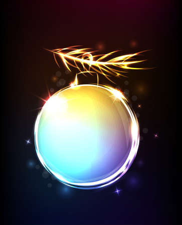 Christmas  vector background with shining ballのイラスト素材