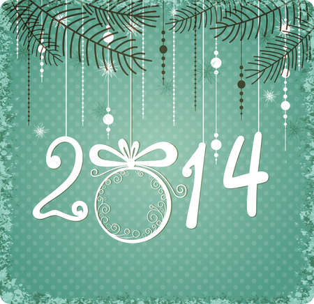 Christmas green vector background for 2014 yearのイラスト素材