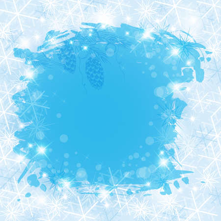 Blue vector Christmas background with snowflakesのイラスト素材