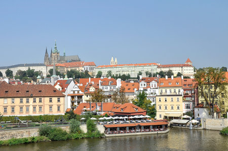 The view on the old Prague above River Vltava, Czech Republicのeditorial素材