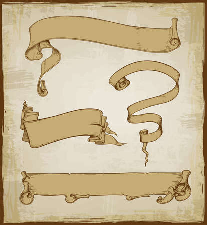 Set of vector vintage banners for designのイラスト素材
