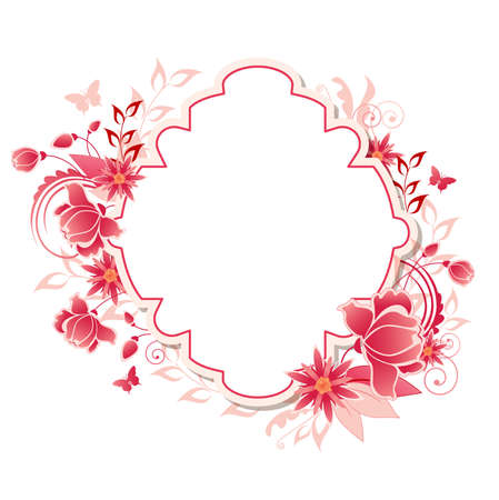 background with red and pink flowersのイラスト素材