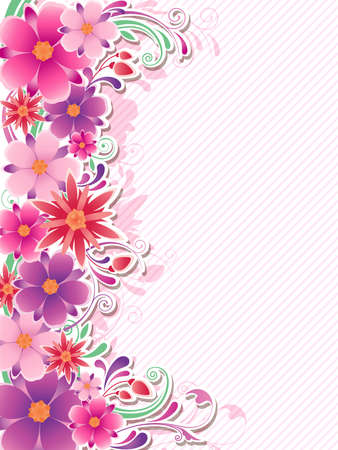 background with red and pink flowersのイラスト素材