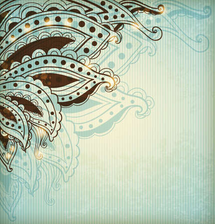 Vintage vector background with ethnic ornamentのイラスト素材