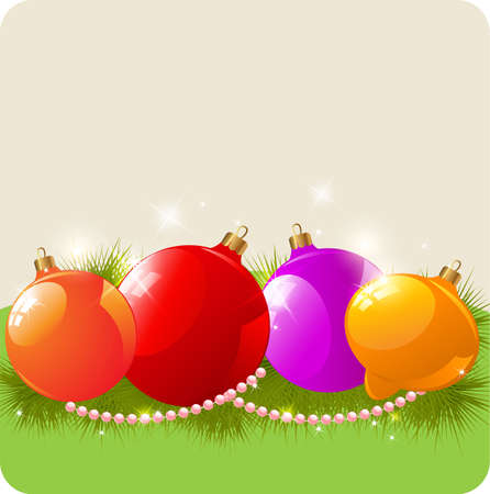 Green Christmas  vector background with decorationsのイラスト素材