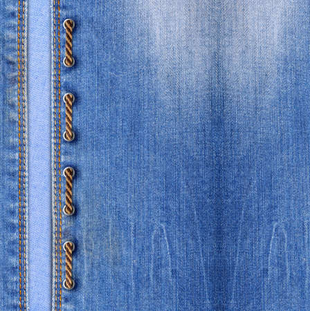 Blue jeans texture background with lacingの写真素材