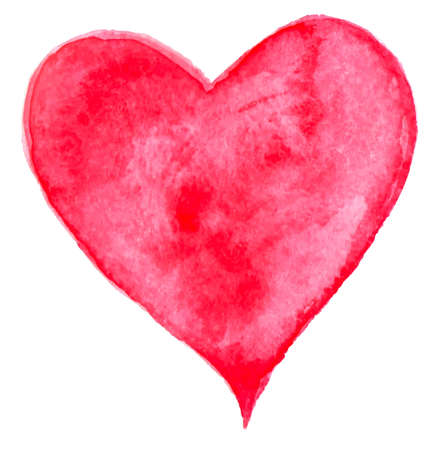 Red watercolor vector heart for Valentine's dayのイラスト素材