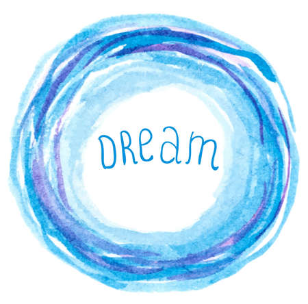 Blue vector round abstract watercolor backgroundのイラスト素材
