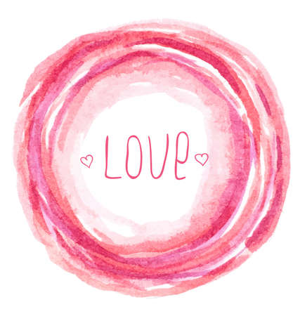 Red round vector abstract watercolor backgroundのイラスト素材