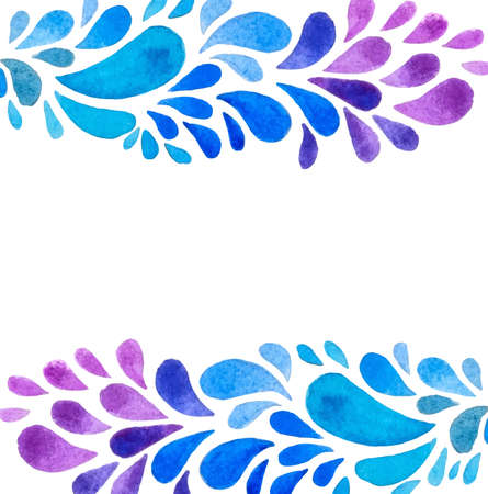 Abstract watercolor background with blue and violet dropsのイラスト素材