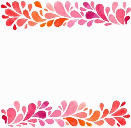 Abstract watercolor background with red and pink dropsのイラスト素材
