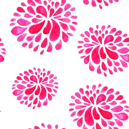 Vector seamless pattern with red watercolor flowersのイラスト素材