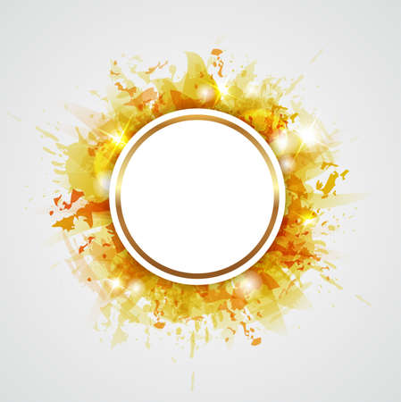 Yellow abstract shining vector round backgroundのイラスト素材