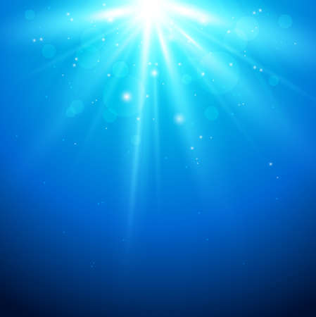 Blue vector abstract background with sunlightのイラスト素材