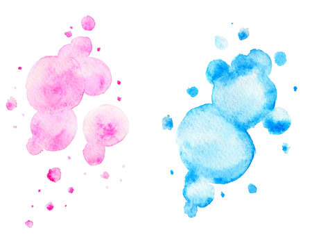 Abstract pink and blue watercolor backgrounds for designの写真素材