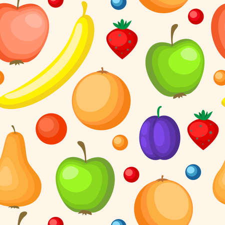 seamless pattern with ripe fruitのイラスト素材