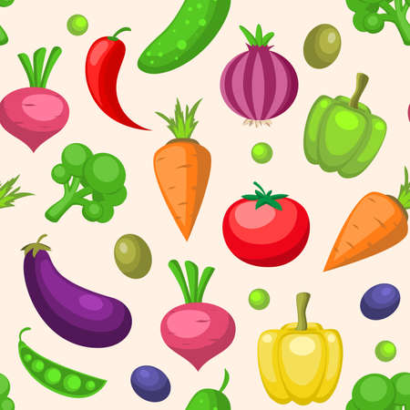 decorative seamless pattern with vegetablesのイラスト素材