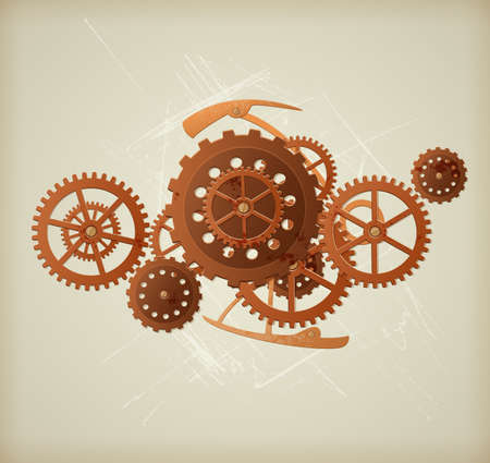 Vector grunge background in the style of steampunkのイラスト素材