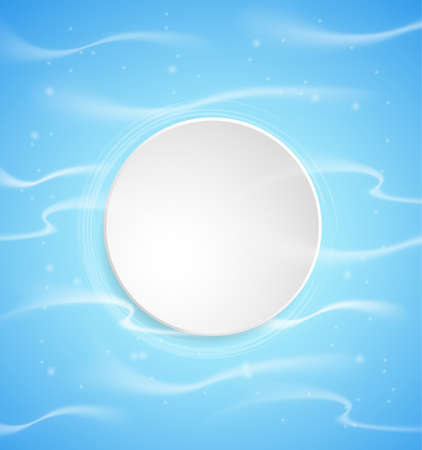 Blue vector marine background with white round bannerのイラスト素材