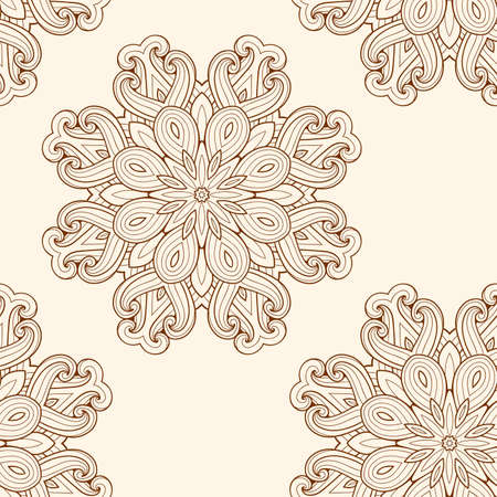 Decorative seamless pattern with round ornamentのイラスト素材