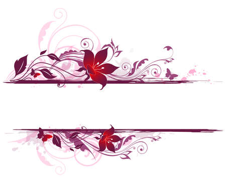 Decorative background with violet flowersのイラスト素材