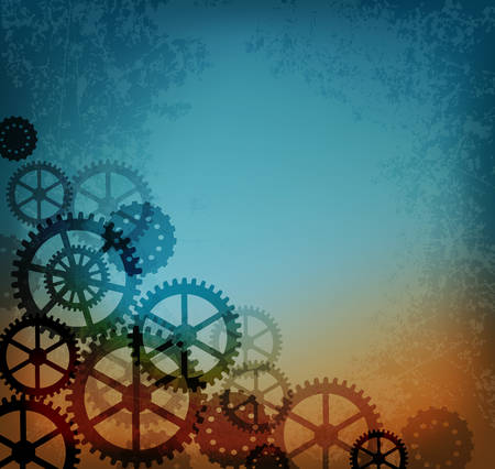 Abstract industrial background in the style of steampunkのイラスト素材